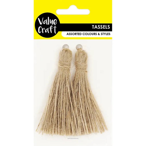 70mm Natural Jute Craft Tassels